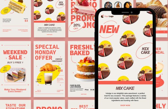 Bakery Instagram Story Templates – Editable Canva Designs for Promotions & Sales (MRR) - Social Canvas