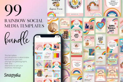 Rainbow Social Media Canva Template - Social Canvas