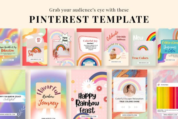 Rainbow Social Media Canva Template - Social Canvas