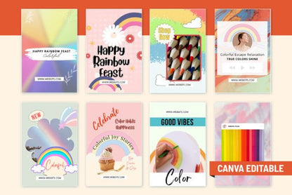 Rainbow Social Media Canva Template - Social Canvas