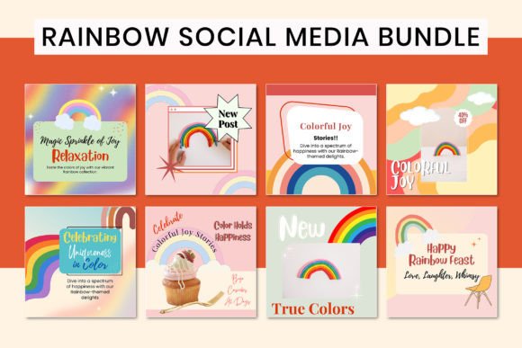 Rainbow Social Media Canva Template - Social Canvas