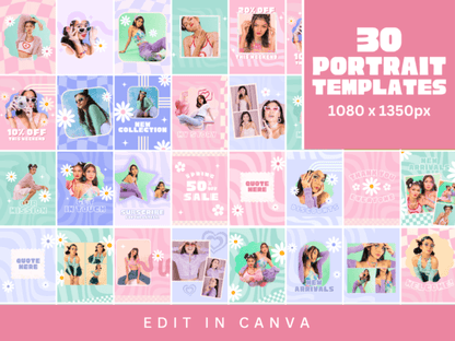 Y2K Instagram Post Templates – Trendy & Vintage Social Media Kit (MRR) - Social Canvas