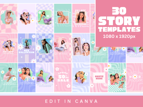 Y2K Instagram Post Templates – Trendy & Vintage Social Media Kit (MRR) - Social Canvas
