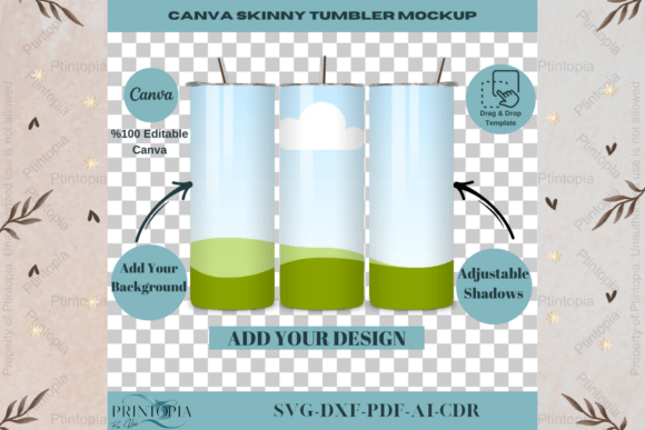 Skinny Tumbler Mockup - Social Canvas