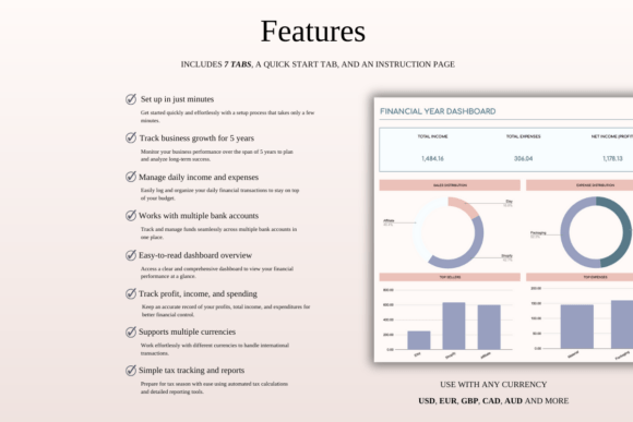 Small Business Bookkeeping Spreadsheet – Excel & Google Sheets Template for Income & Expense Tracking - Social Canvas