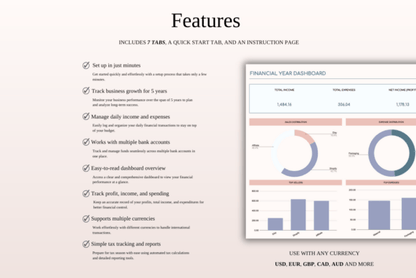 Small Business Bookkeeping Spreadsheet – Excel & Google Sheets Template for Income & Expense Tracking - Social Canvas
