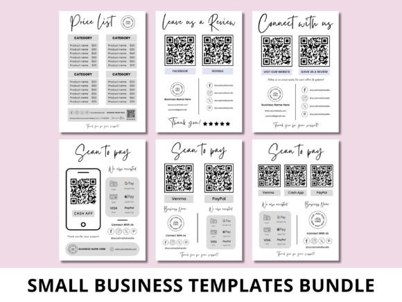 Small Business Sign Bundle – Editable Canva Templates for Shops & Market Displays - Social Canvas