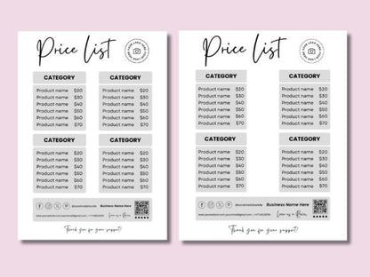 Small Business Sign Bundle – Editable Canva Templates for Shops & Market Displays - Social Canvas