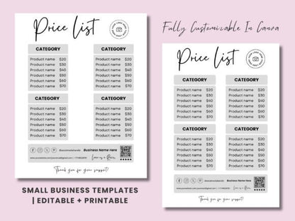 Small Business Sign Bundle – Editable Canva Templates for Shops & Market Displays - Social Canvas