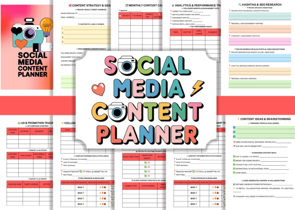 Social Media Content Planner – Editable Canva Template for Monthly Post Planning - Social Canvas