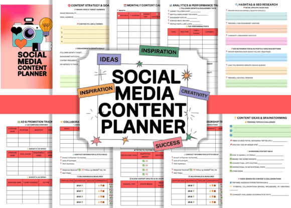 Social Media Content Planner – Editable Canva Template for Monthly Post Planning - Social Canvas