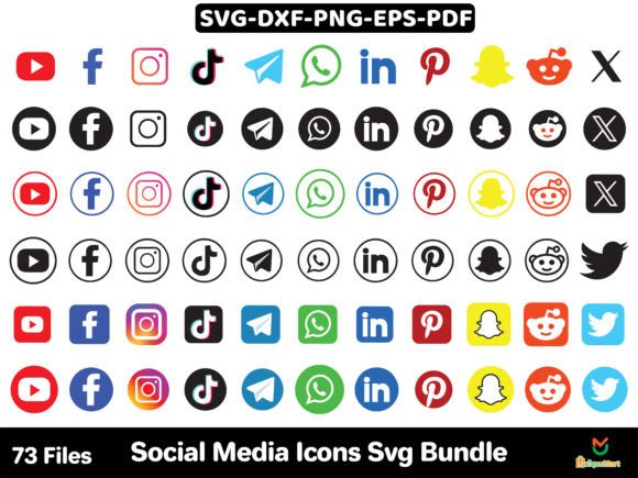 Social Media Icons Svg Bundle - Social Canvas
