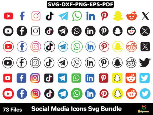 Social Media Icons Svg Bundle - Social Canvas