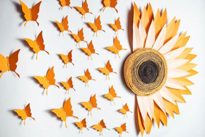 Sunflower & Butterfly Clipart – Half-Flower Aesthetic PNG Set (MRR) - Social Canvas