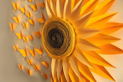 Sunflower & Butterfly Clipart – Half-Flower Aesthetic PNG Set (MRR) - Social Canvas