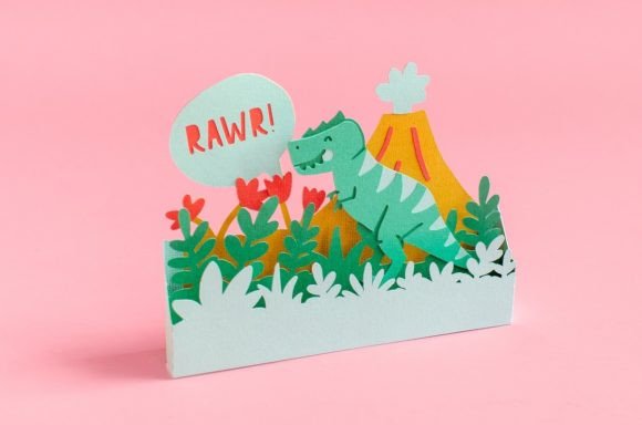 T-Rex Dinosaur Pop-Up Birthday Card – Fun DIY SVG Template (MRR) - Social Canvas