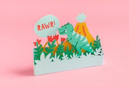 T-Rex Dinosaur Pop-Up Birthday Card – Fun DIY SVG Template (MRR) - Social Canvas
