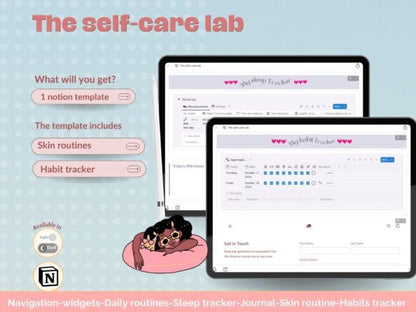 Notion Self-Care Planner & Tracker (MRR) - Social Canvas