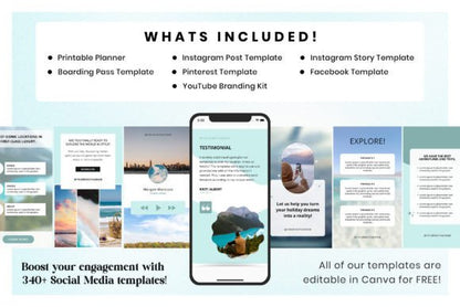 Travel Social Media and Printable Bundle - Social Canvas