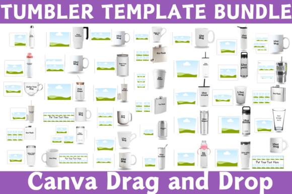 Tumbler Canva Template Bundle – Editable Designs for 20oz Skinny Tumblers - Social Canvas