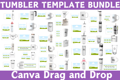 Tumbler Canva Template Bundle – Editable Designs for 20oz Skinny Tumblers - Social Canvas