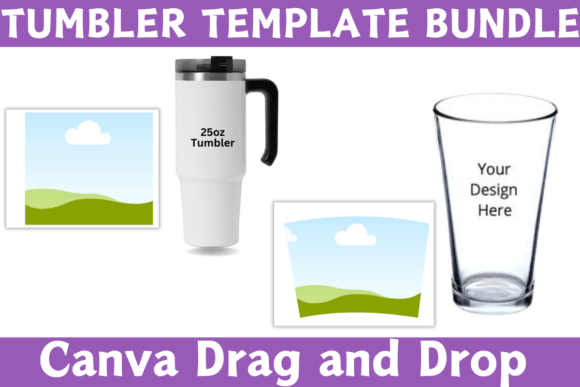 Tumbler Canva Template Bundle – Editable Designs for 20oz Skinny Tumblers - Social Canvas