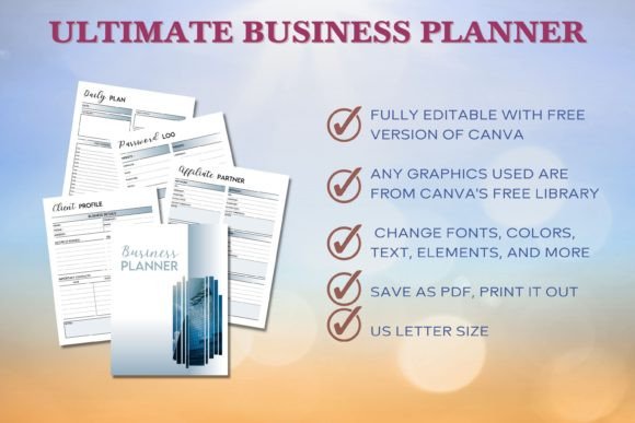 Ultimate Business Planner – Printable & Editable Canva Templates for Entrepreneurs - Social Canvas