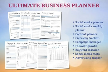Ultimate Business Planner – Printable & Editable Canva Templates for Entrepreneurs - Social Canvas