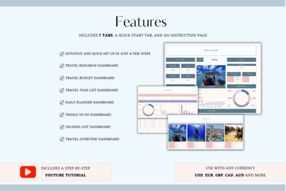 Comprehensive Travel Planning Spreadsheet (Excel) (MRR) - Social Canvas