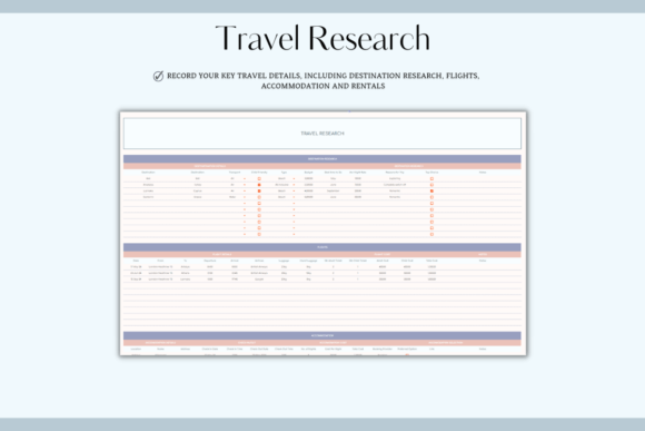 Comprehensive Travel Planning Spreadsheet (Excel) (MRR) - Social Canvas