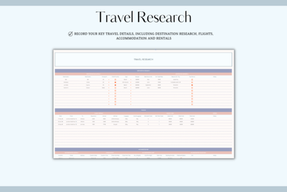 Comprehensive Travel Planning Spreadsheet (Excel) (MRR) - Social Canvas