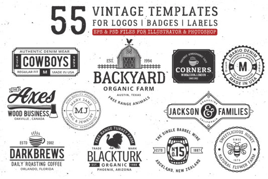 Vintage Logo Templates – Editable Retro & Classic Branding