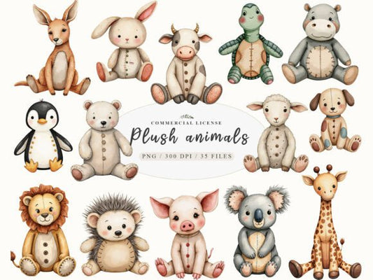 Vintage-Style Knitted Plush Baby Animals Digital Download (MRR) - Social Canvas