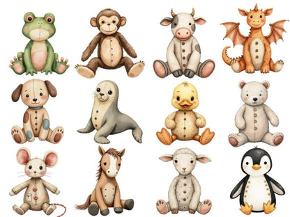 Vintage-Style Knitted Plush Baby Animals Digital Download (MRR) - Social Canvas