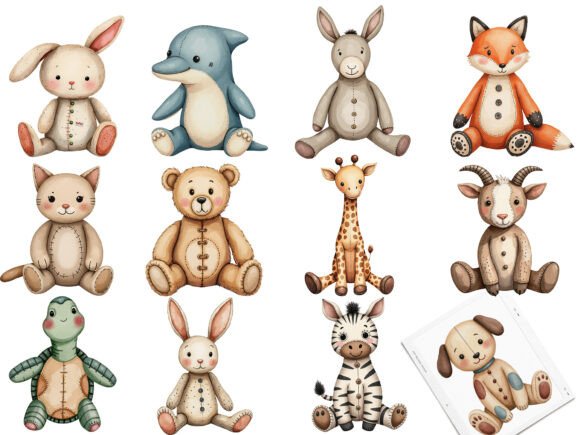 Vintage-Style Knitted Plush Baby Animals Digital Download (MRR) - Social Canvas