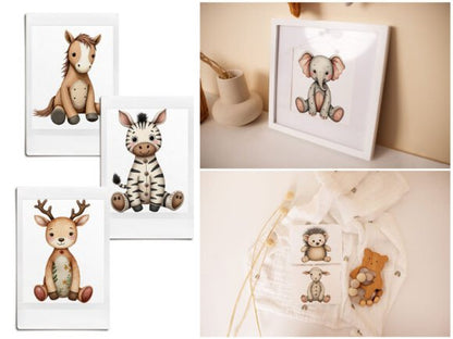 Vintage-Style Knitted Plush Baby Animals Digital Download (MRR) - Social Canvas
