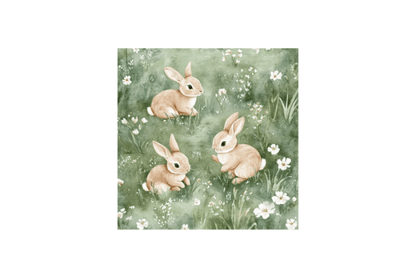 Watercolor Bunny Meadow Background - Social Canvas