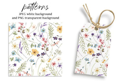 Wildflower & Butterfly Clipart Set with Dragonflies (MRR) - Social Canvas