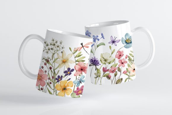 Wildflower & Butterfly Clipart Set with Dragonflies (MRR) - Social Canvas