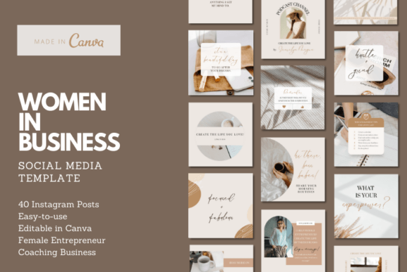 Women’s Business Social Media Templates – Editable Canva & PSD Kit (MRR) - Social Canvas