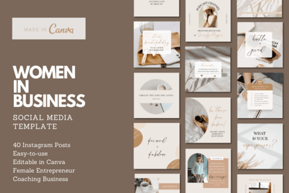Women’s Business Social Media Templates – Editable Canva & PSD Kit (MRR) - Social Canvas