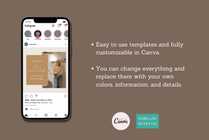 Women’s Business Social Media Templates – Editable Canva & PSD Kit (MRR) - Social Canvas