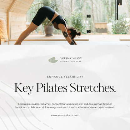 Pilates Social Media Templates | Editable Canva Templates | Fitness, Wellness & Studio Marketing Graphics | Instant Download - Social Canvas