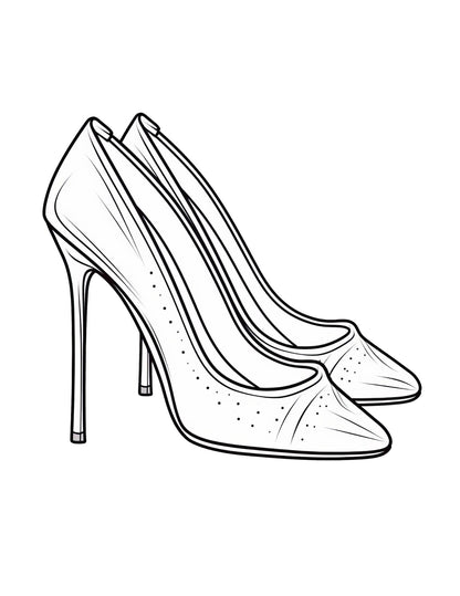 Footwear Coloring Book | 25-Page Canva Template Featuring Stylish Shoe Designs | Fun Coloring Pages for Fashion Lovers | Digital Download - Social Canvas
