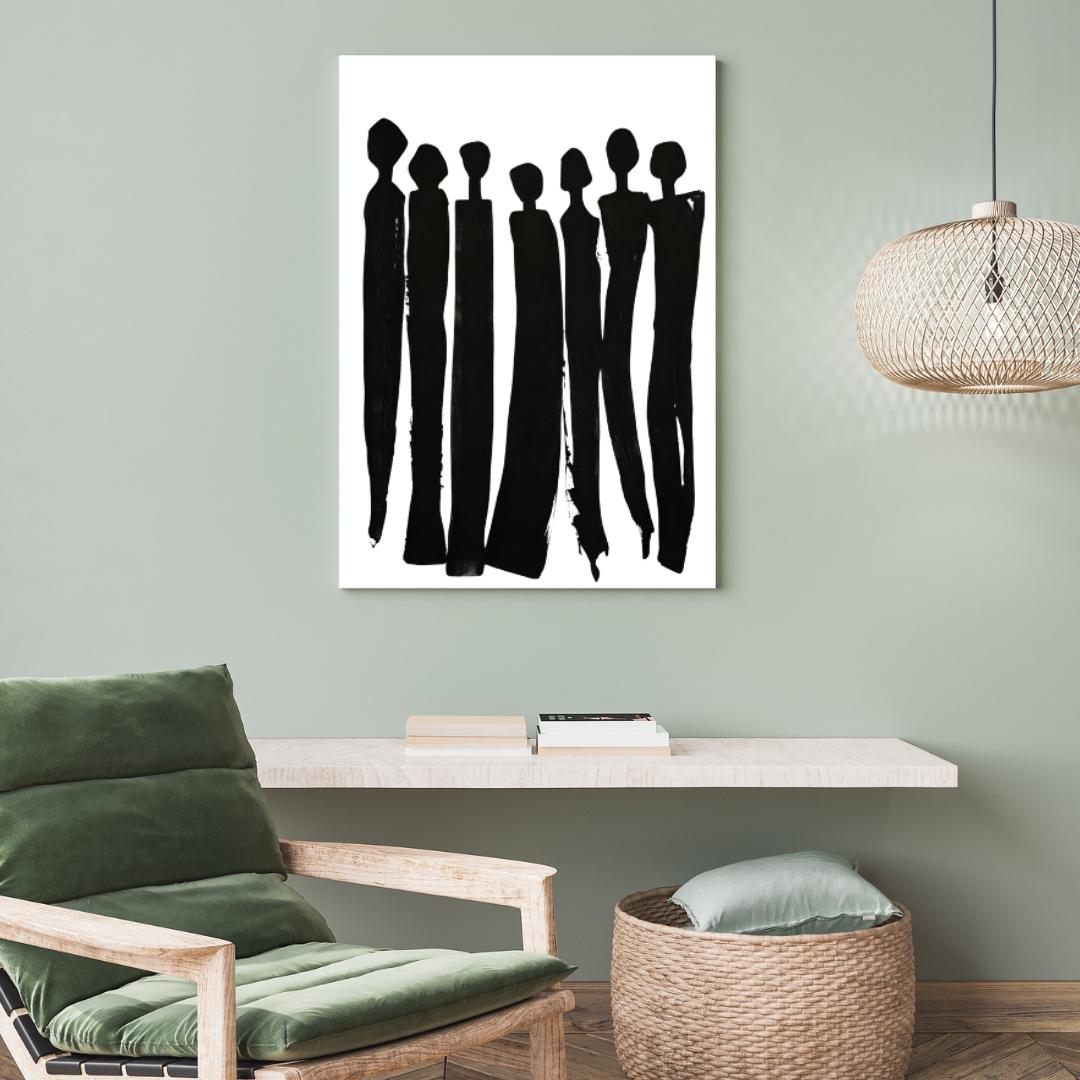 Minimalist Black Silhouette Art Print | Abstract Figurative Wall Art | Contemporary Modern Home Decor - Social Canvas