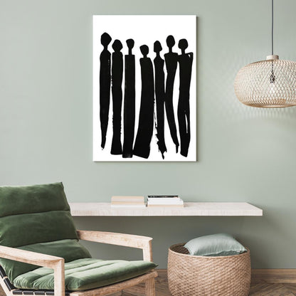 Minimalist Black Silhouette Art Print | Abstract Figurative Wall Art | Contemporary Modern Home Decor - Social Canvas