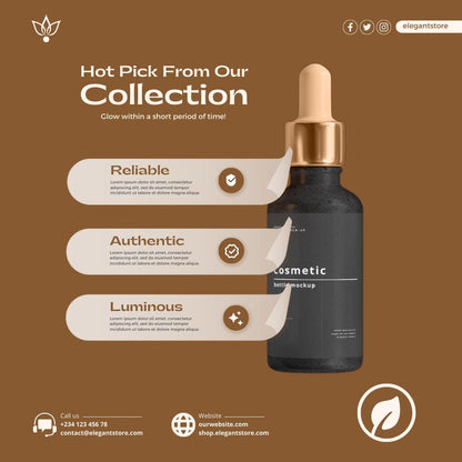 4 Minimalist Cosmetic Product Canva Templates | Social Media Planner and Analytics Guide | Canva Template Bundle - Social Canvas