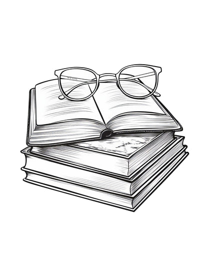 Bookstore Coloring Book | 26-Page Canva Template for Book Lovers & Creative Minds | Cozy Literary-Themed Coloring Pages | Digital Download - Social Canvas