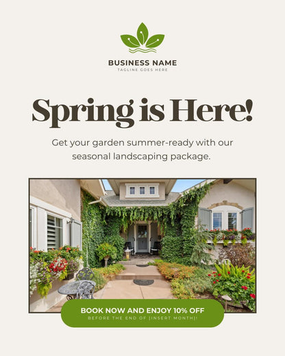 Landscaping Social Media Template Bundle | Canva Lawn Care Marketing Kit | Gardening Business | Social Media Planner and Analytics Guide - Social Canvas