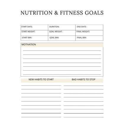 60-Page Nutrition Planner Canva Template | Printable Health Journal | Meal and Food Tracker | Wellness and Diet Planner | Digital Download - Social Canvas